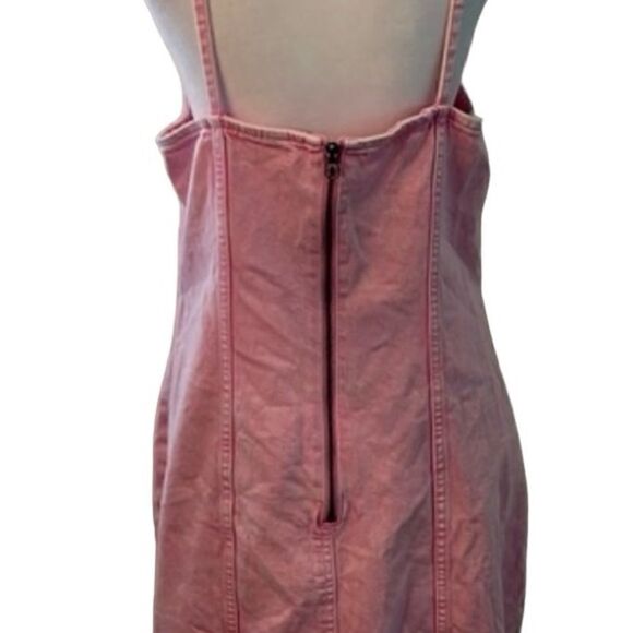 Divided size M zip back spaghetti strap pink denim dress - Picture 4 of 11